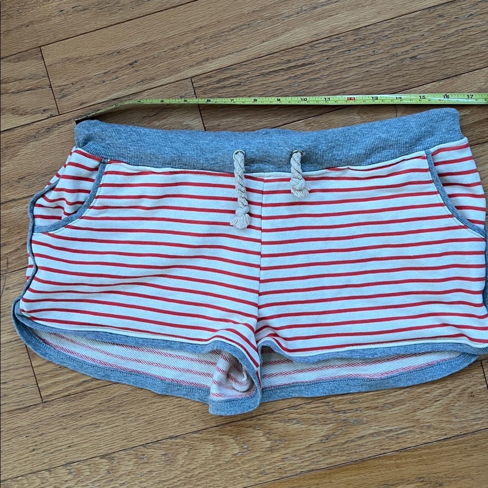 Olive & Oak Super Soft Orange and White Striped Shorts W/ Rope Drawstring NWOT